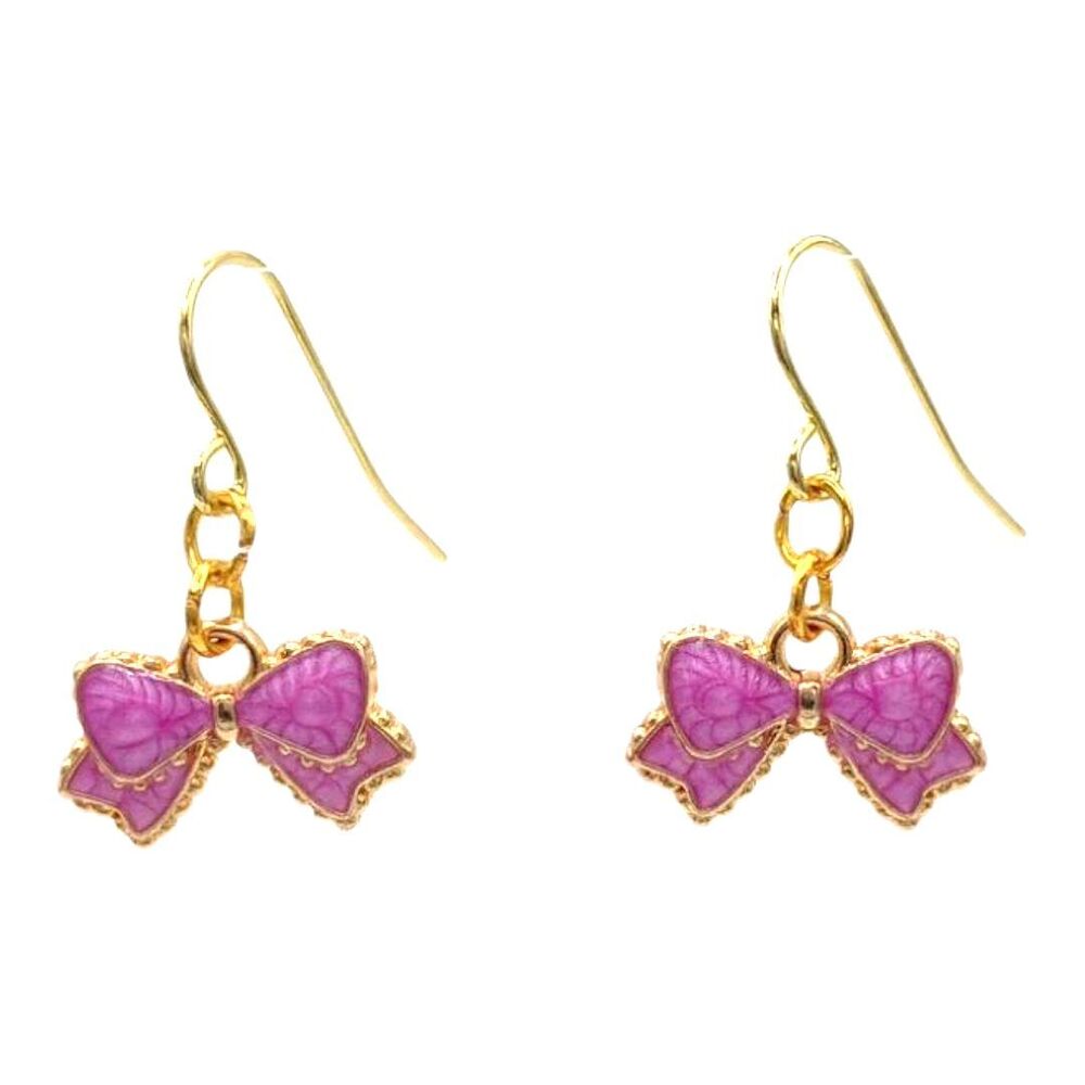 Purple Bow Earrings Fashion Jewelry Dangle